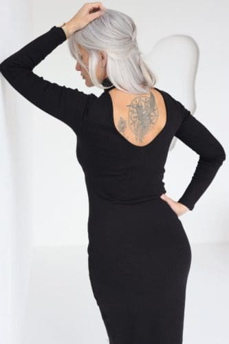 czarna sukienka z dekoltem na plecach sukienka olowkowa mala czarna (6)