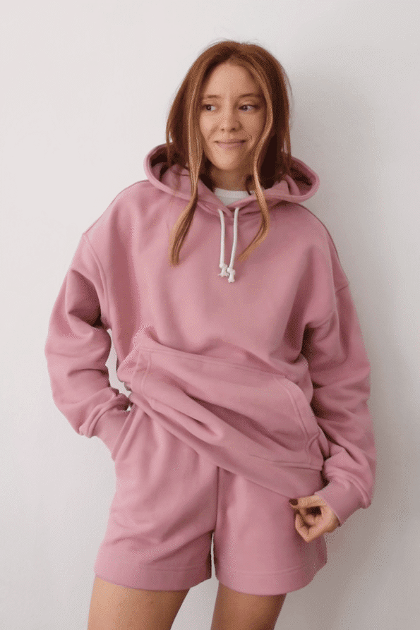 Bluza dresowa z kapturem skin peach | ROSE