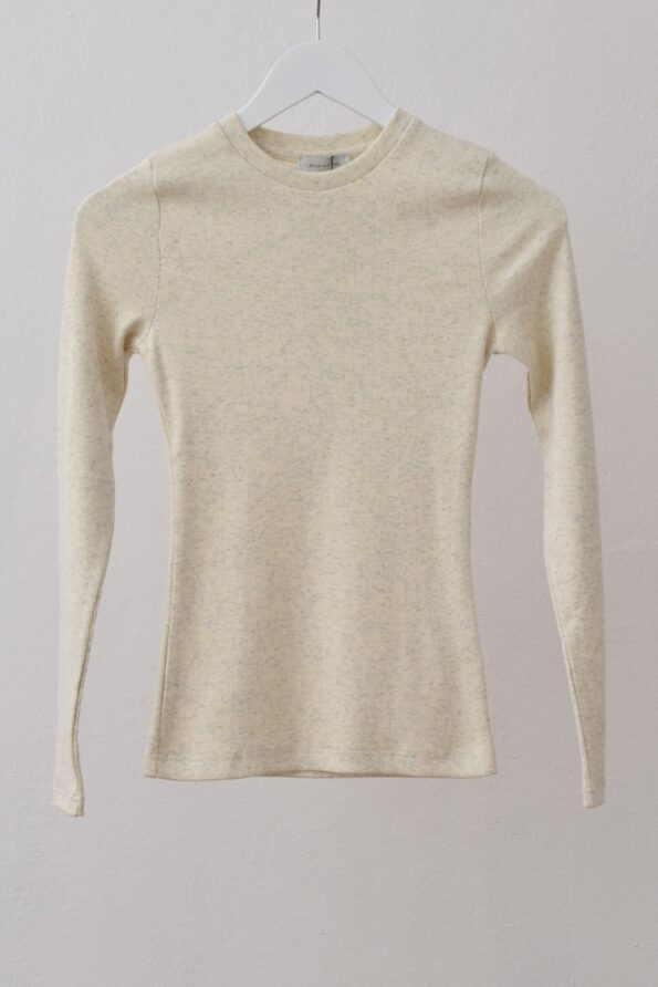 Longsleeve z błyszczącą nitką_silver oat XS/S