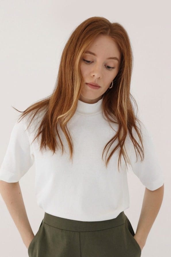 Półgolf sweterkowy z rękawem do łokcia | ELAINE