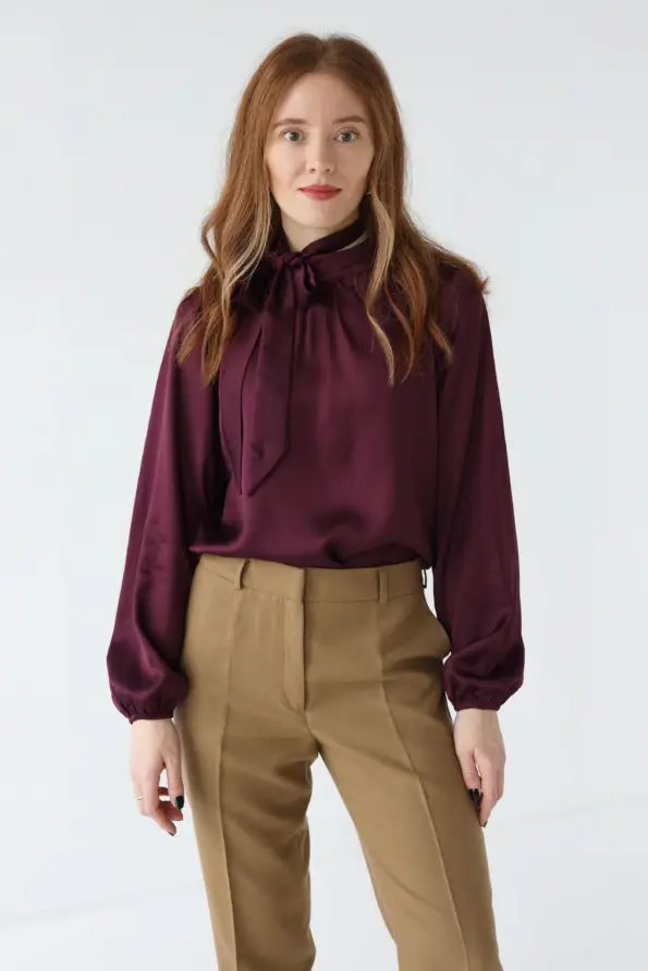 Bluzka z wiskozy satynowej | SLOANE