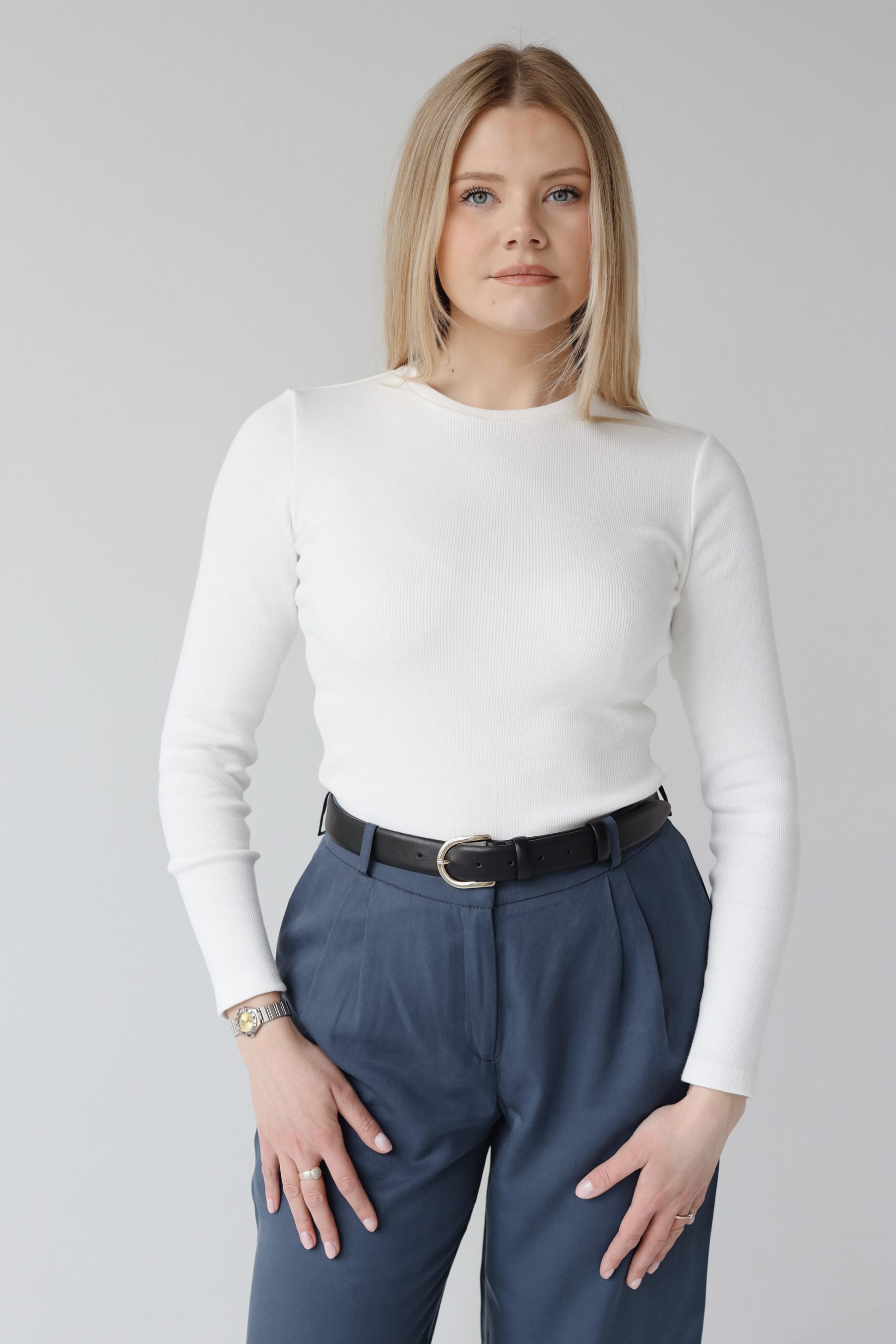 Bluzka longsleeve z wysokim dekoltem | LINN